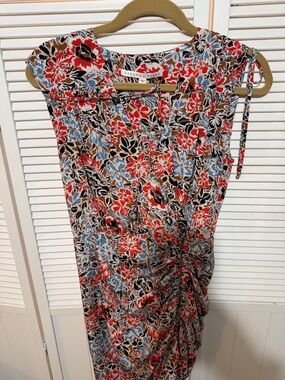 Veronica Beard Floral Sleeveless Dress - Red, Blue, Black